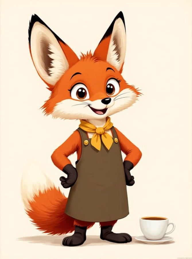 The same mascot after asking for its eyes open: round glossy eyes with highlights, a different character