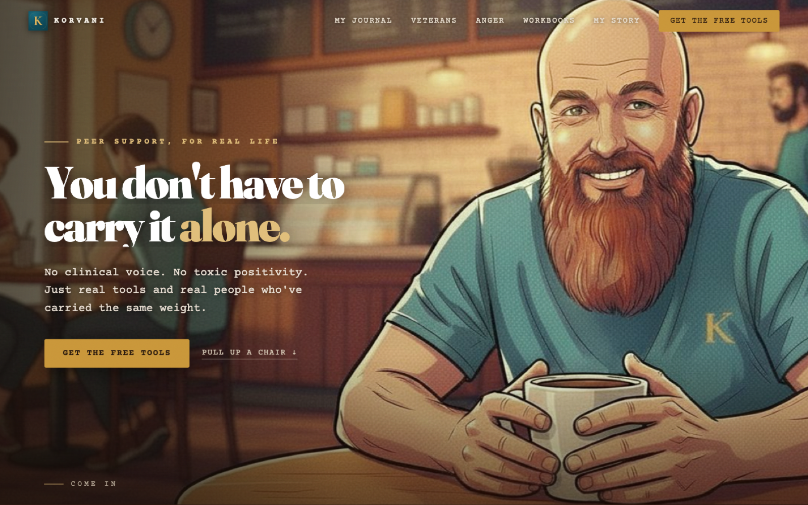 Korvani, a peer-support resource built with AI